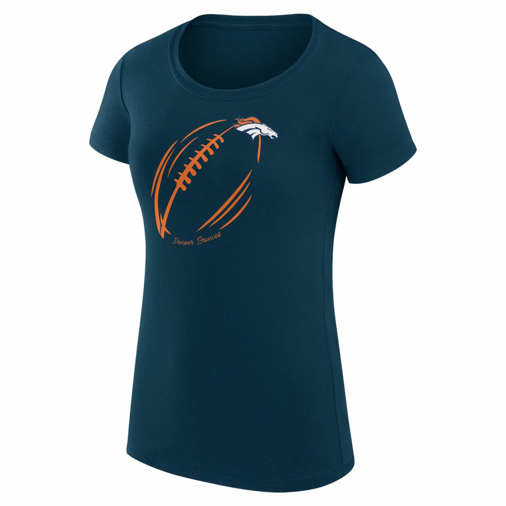Denver Broncos G-III 4Her by Carl Banks Women's Super-Slim Fit Lightweight Subtle Football T-Shirt - Navy - NFL