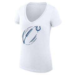 Indianapolis Colts G-III 4Her by Carl Banks Women's Super-Slim Fit Lightweight Subtle Football V-Neck T-Shirt - White - NFL