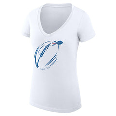 Buffalo Bills G-III 4Her by Carl Banks Women's Super-Slim Fit Lightweight Subtle Football V-Neck T-Shirt - White - NFL