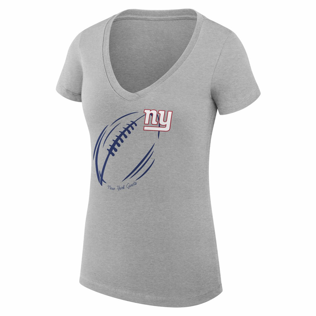 New York Giants G-III 4Her by Carl Banks Women's Super-Slim Fit Lightweight Subtle Football V-Neck T-Shirt - Heather Gray - NFL