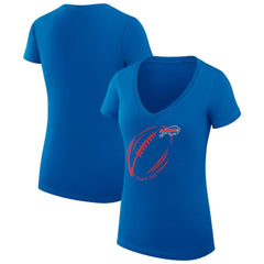 Buffalo Bills G-III 4Her by Carl Banks Women's Super-Slim Fit Lightweight Subtle Football V-Neck T-Shirt - Royal - NFL