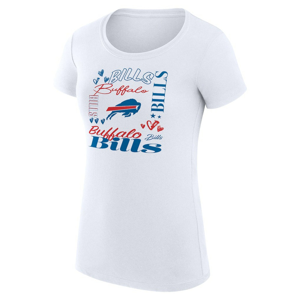 Buffalo Bills G-III 4Her by Carl Banks Women's Super-Slim Fit Lightweight Collage Team T-Shirt - White - NFL
