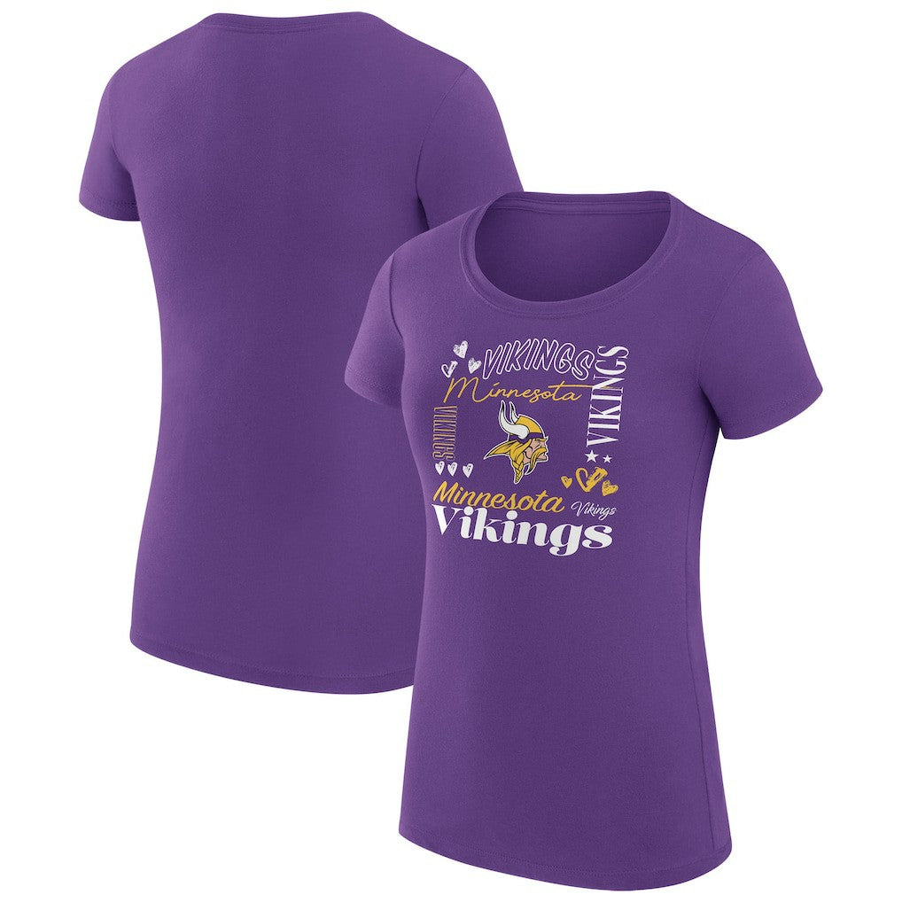 Minnesota Vikings G-III 4Her by Carl Banks Women's Super-Slim Fit Lightweight Collage Team T-Shirt - Purple - NFL