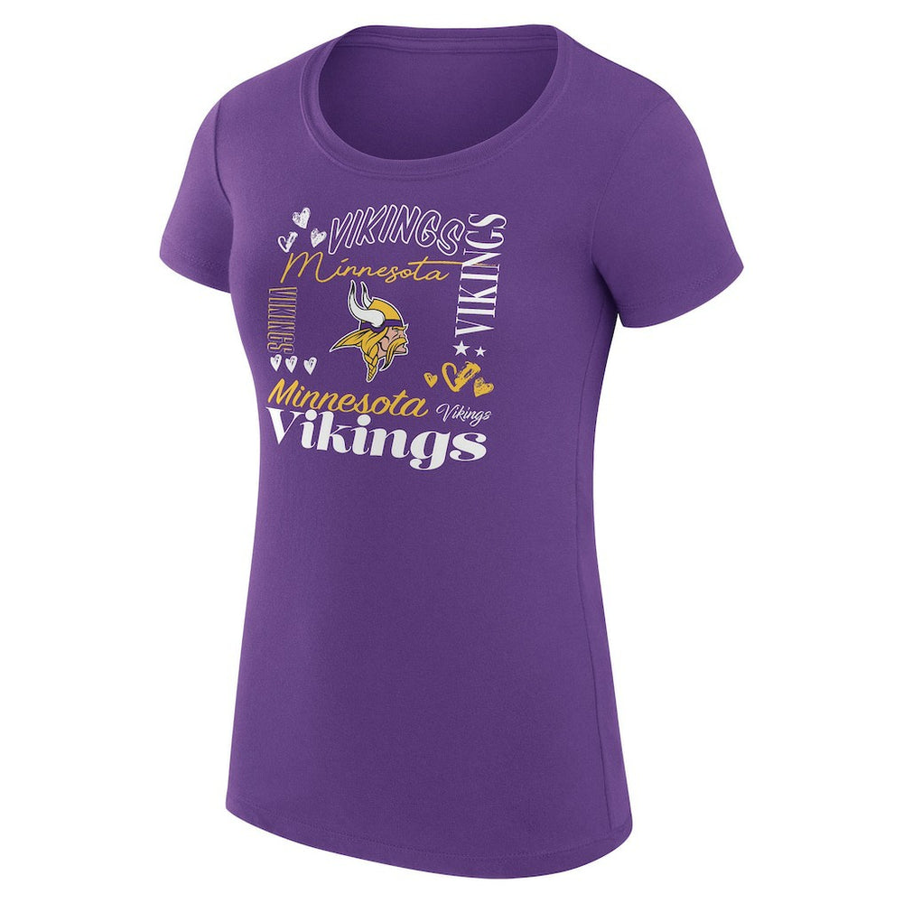 Minnesota Vikings G-III 4Her by Carl Banks Women's Super-Slim Fit Lightweight Collage Team T-Shirt - Purple - NFL