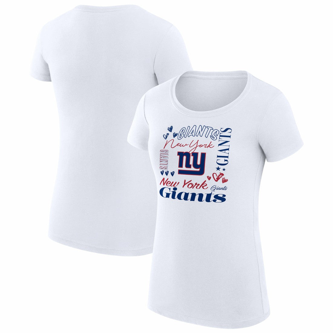 New York Giants G-III 4Her by Carl Banks Women's Super-Slim Fit Lightweight Collage Team T-Shirt - White - NFL
