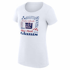 New York Giants G-III 4Her by Carl Banks Women's Super-Slim Fit Lightweight Collage Team T-Shirt - White - NFL