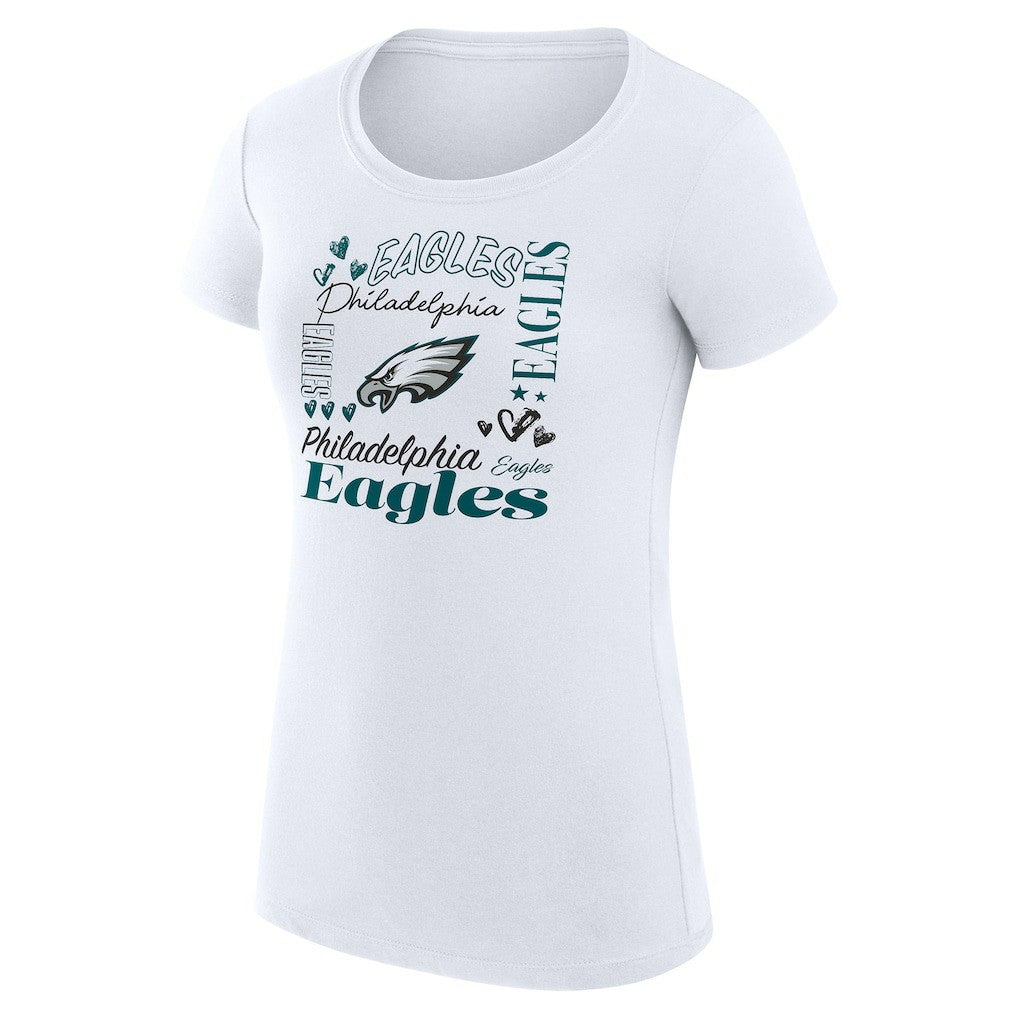 Philadelphia Eagles G-III 4Her by Carl Banks Women's Super-Slim Fit Lightweight Collage Team T-Shirt - White - NFL