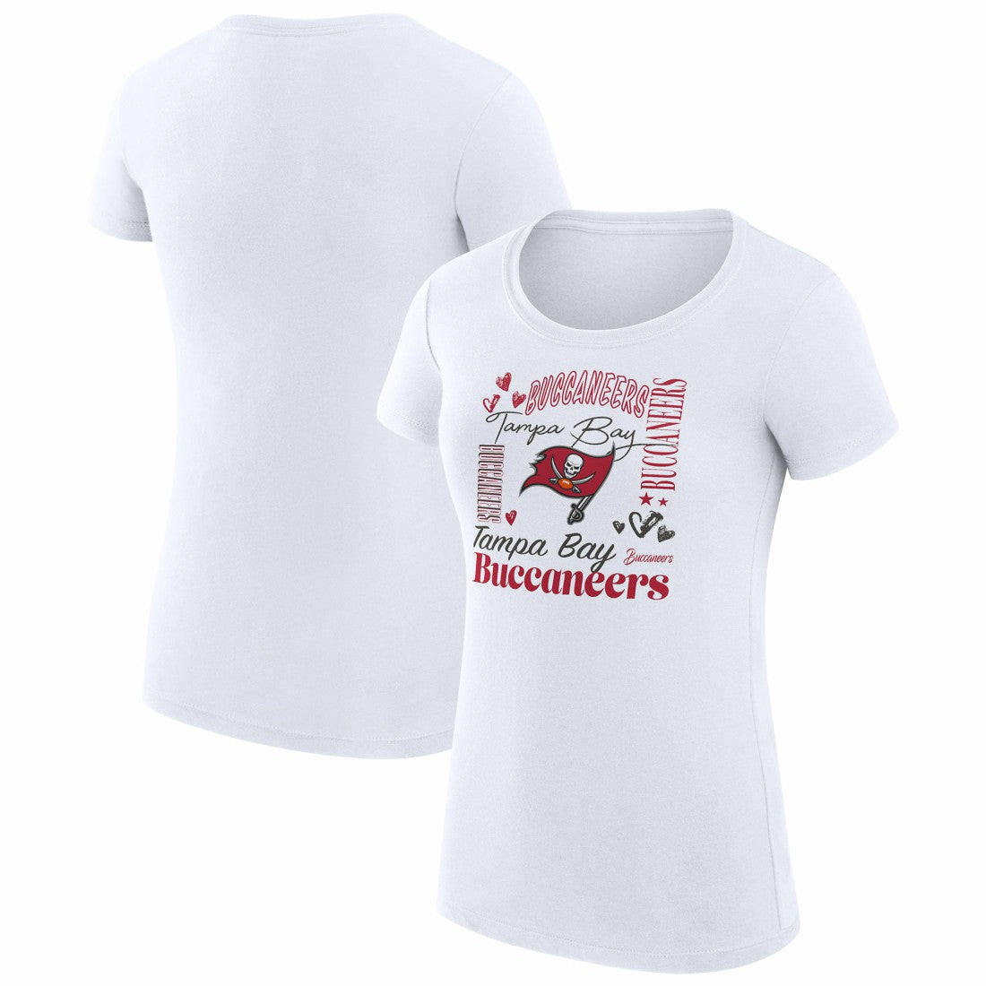Tampa Bay Buccaneers G-III 4Her by Carl Banks Women's Super-Slim Fit Lightweight Collage Team T-Shirt - White - NFL