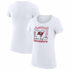 Tampa Bay Buccaneers G-III 4Her by Carl Banks Women's Super-Slim Fit Lightweight Collage Team T-Shirt - White - NFL