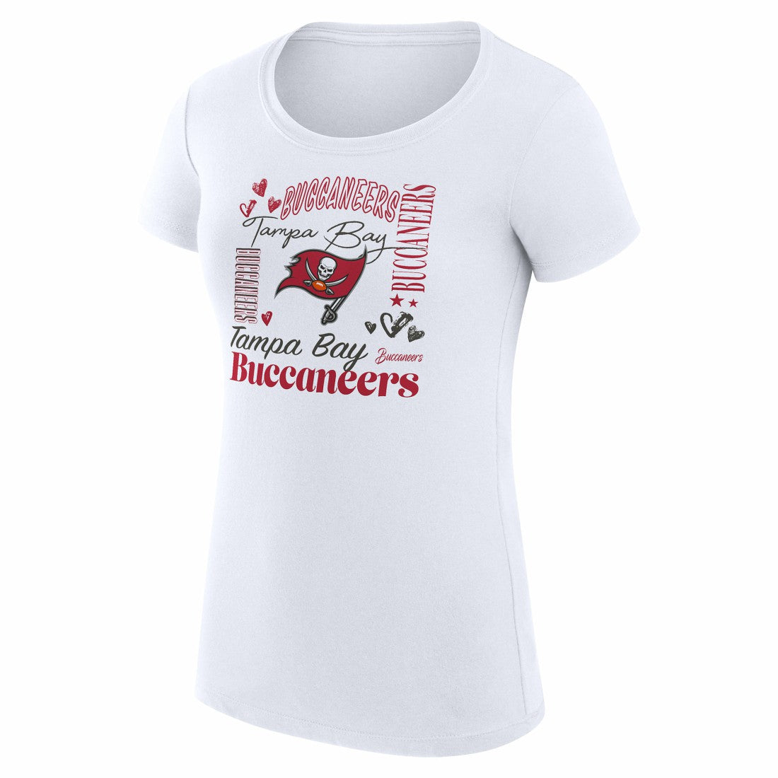 Tampa Bay Buccaneers G-III 4Her by Carl Banks Women's Super-Slim Fit Lightweight Collage Team T-Shirt - White - NFL