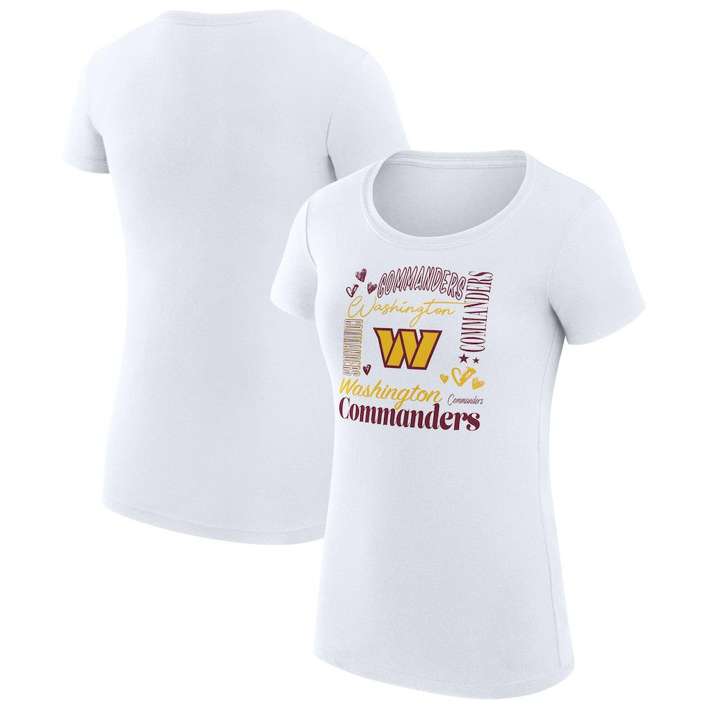 Washington Commanders G-III 4Her by Carl Banks Women's Super-Slim Fit Lightweight Collage Team T-Shirt - White - NFL