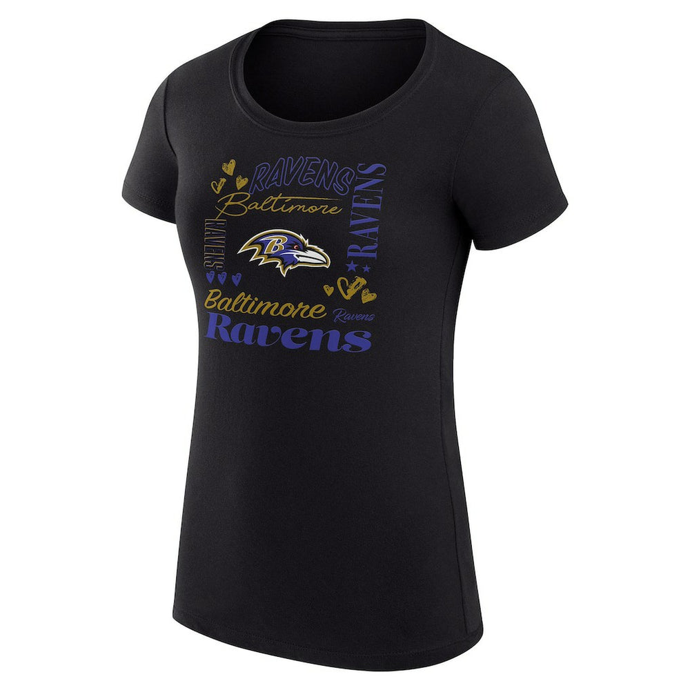 Baltimore Ravens G-III 4Her by Carl Banks Women's Super-Slim Fit Lightweight Collage Team T-Shirt - Black - NFL