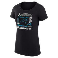 Carolina Panthers G-III 4Her by Carl Banks Women's Super-Slim Fit Lightweight Collage Team T-Shirt - Black - NFL