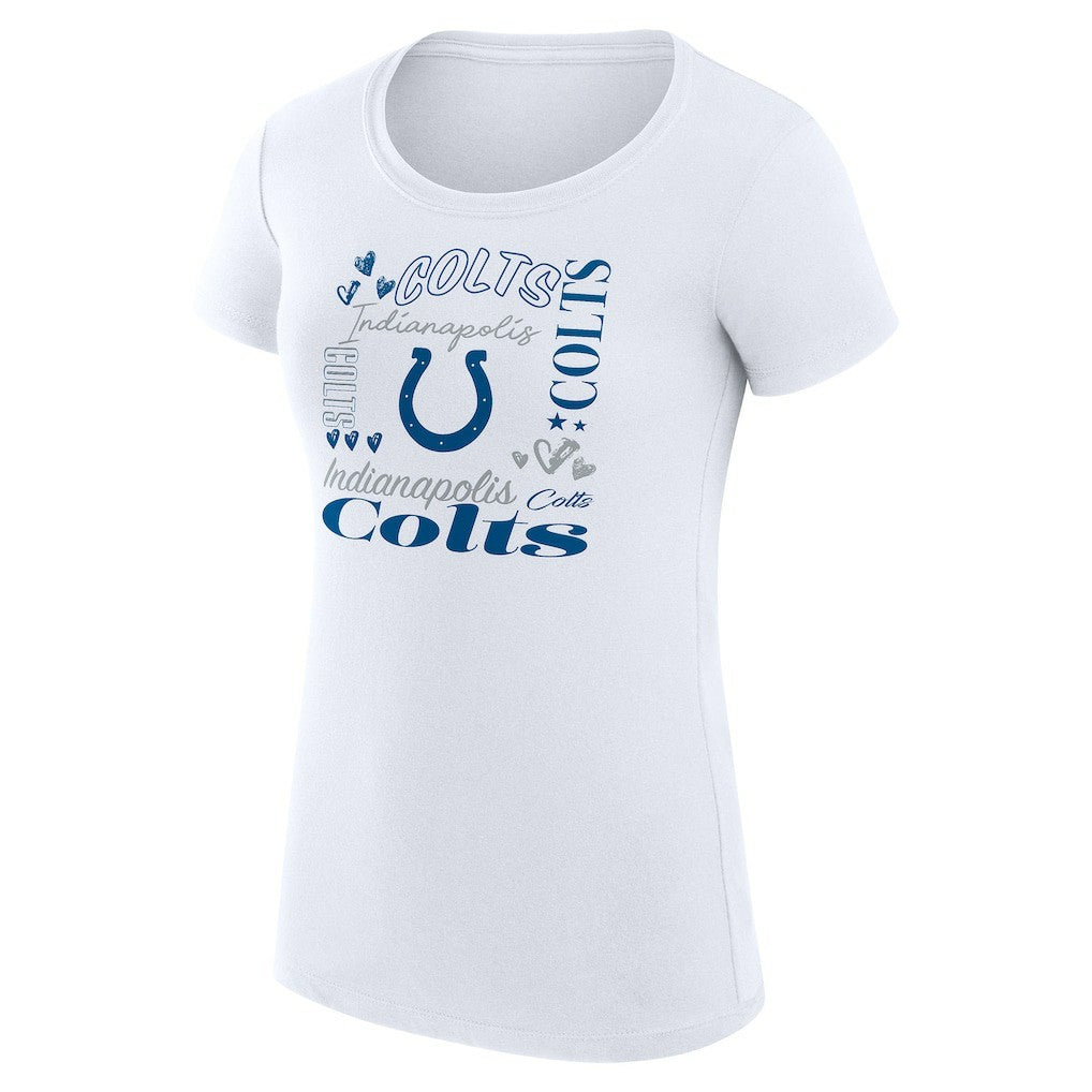 Indianapolis Colts G-III 4Her by Carl Banks Women's Super-Slim Fit Lightweight Collage Team T-Shirt - White - NFL