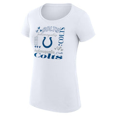 Indianapolis Colts G-III 4Her by Carl Banks Women's Super-Slim Fit Lightweight Collage Team T-Shirt - White - NFL