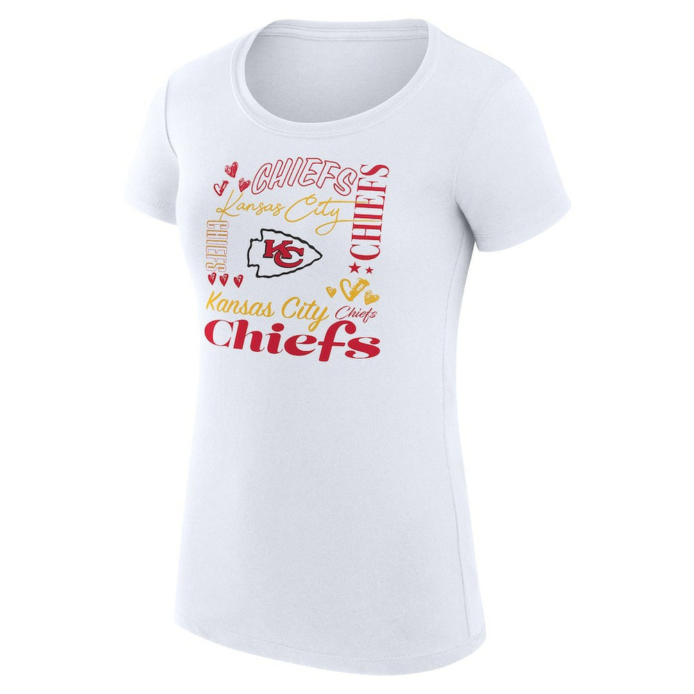 Kansas City Chiefs G-III 4Her by Carl Banks Women's Super-Slim Fit Lightweight Collage Team T-Shirt - White - NFL