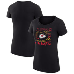 Kansas City Chiefs G-III 4Her by Carl Banks Women's Super-Slim Fit Lightweight Collage Team T-Shirt - Black - NFL
