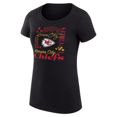 Kansas City Chiefs G-III 4Her by Carl Banks Women's Super-Slim Fit Lightweight Collage Team T-Shirt - Black - NFL