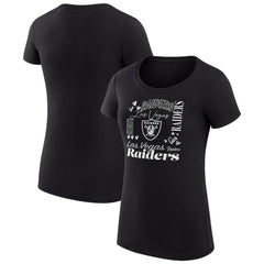 Las Vegas Raiders G-III 4Her by Carl Banks Women's Super-Slim Fit Lightweight Collage Team T-Shirt - Black - NFL