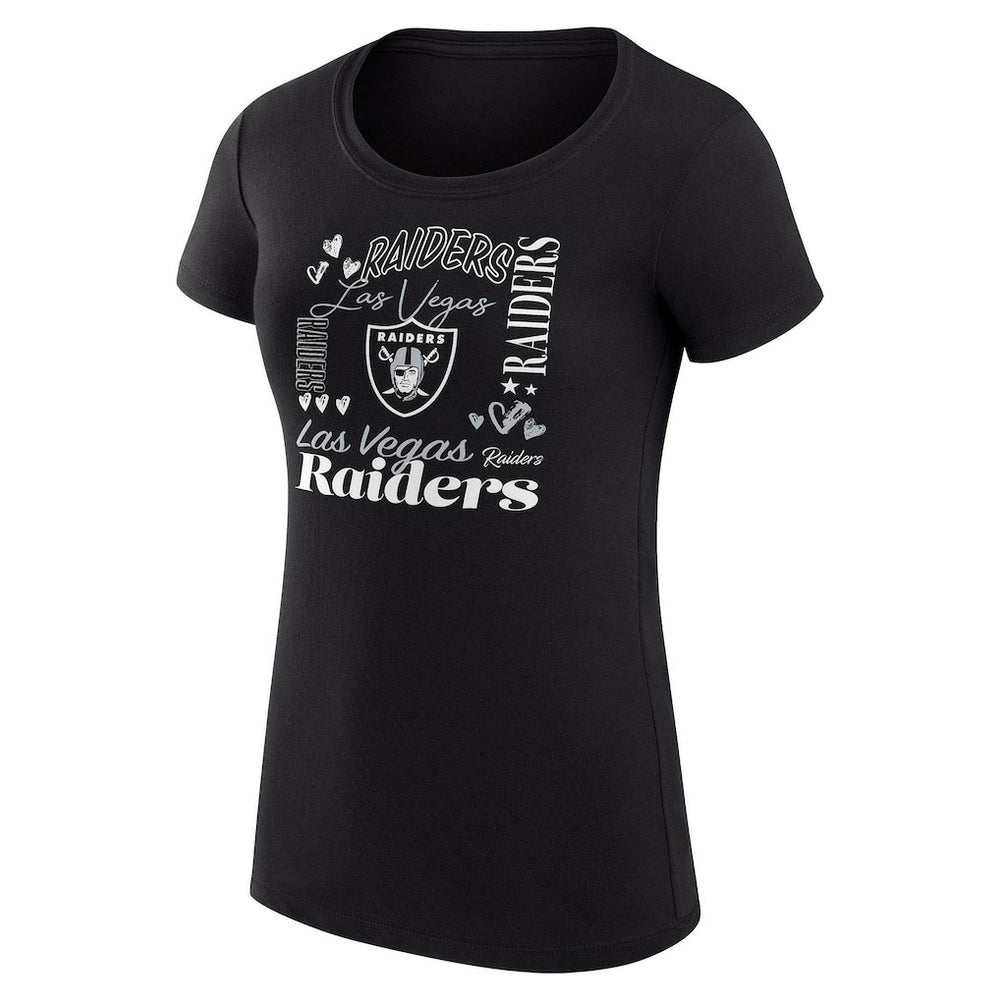 Las Vegas Raiders G-III 4Her by Carl Banks Women's Super-Slim Fit Lightweight Collage Team T-Shirt - Black - NFL