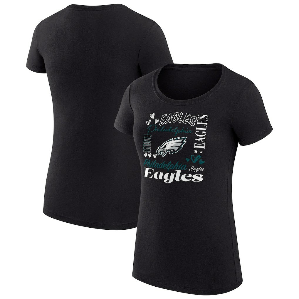 Philadelphia Eagles G-III 4Her by Carl Banks Women's Super-Slim Fit Lightweight Collage Team T-Shirt - Black - NFL