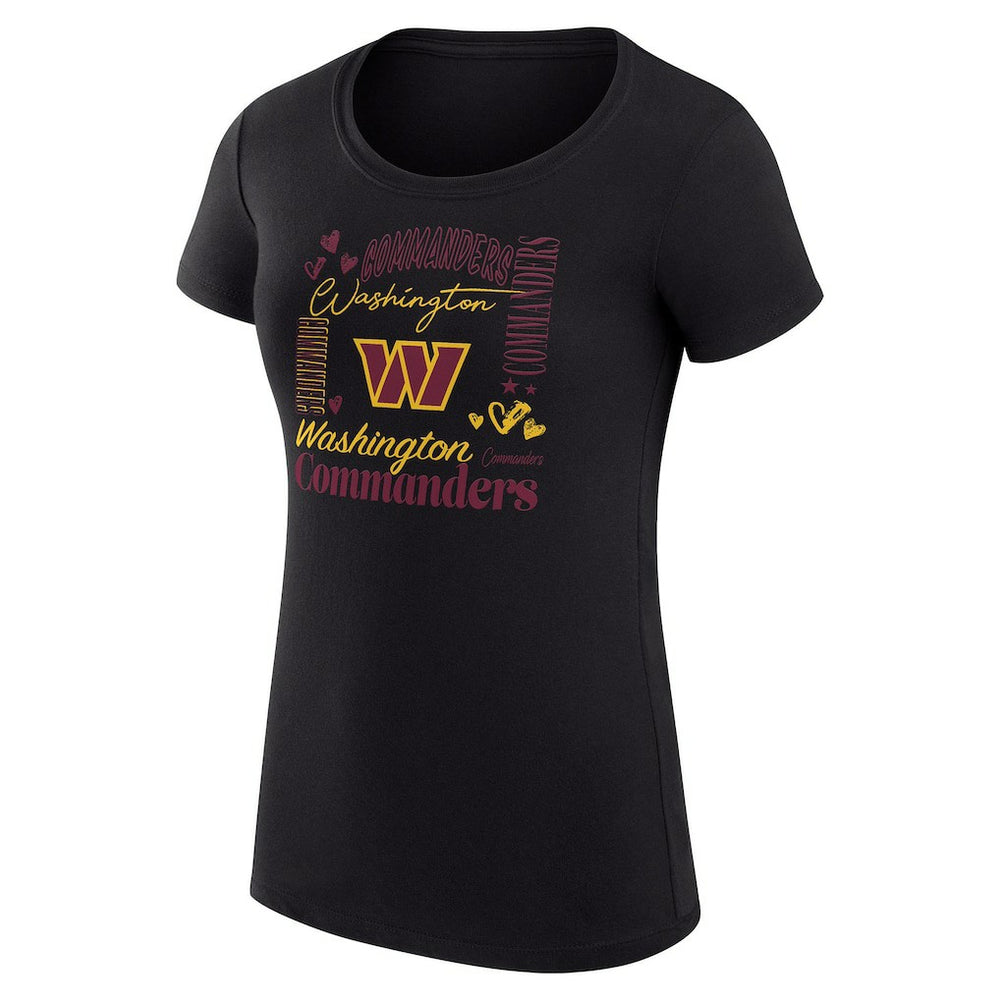 Washington Commanders G-III 4Her by Carl Banks Women's Super-Slim Fit Lightweight Collage Team T-Shirt - Black - NFL