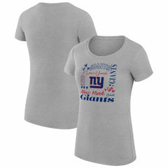 New York Giants G-III 4Her by Carl Banks Women's Super-Slim Fit Lightweight Collage Team T-Shirt - Heather Gray - NFL