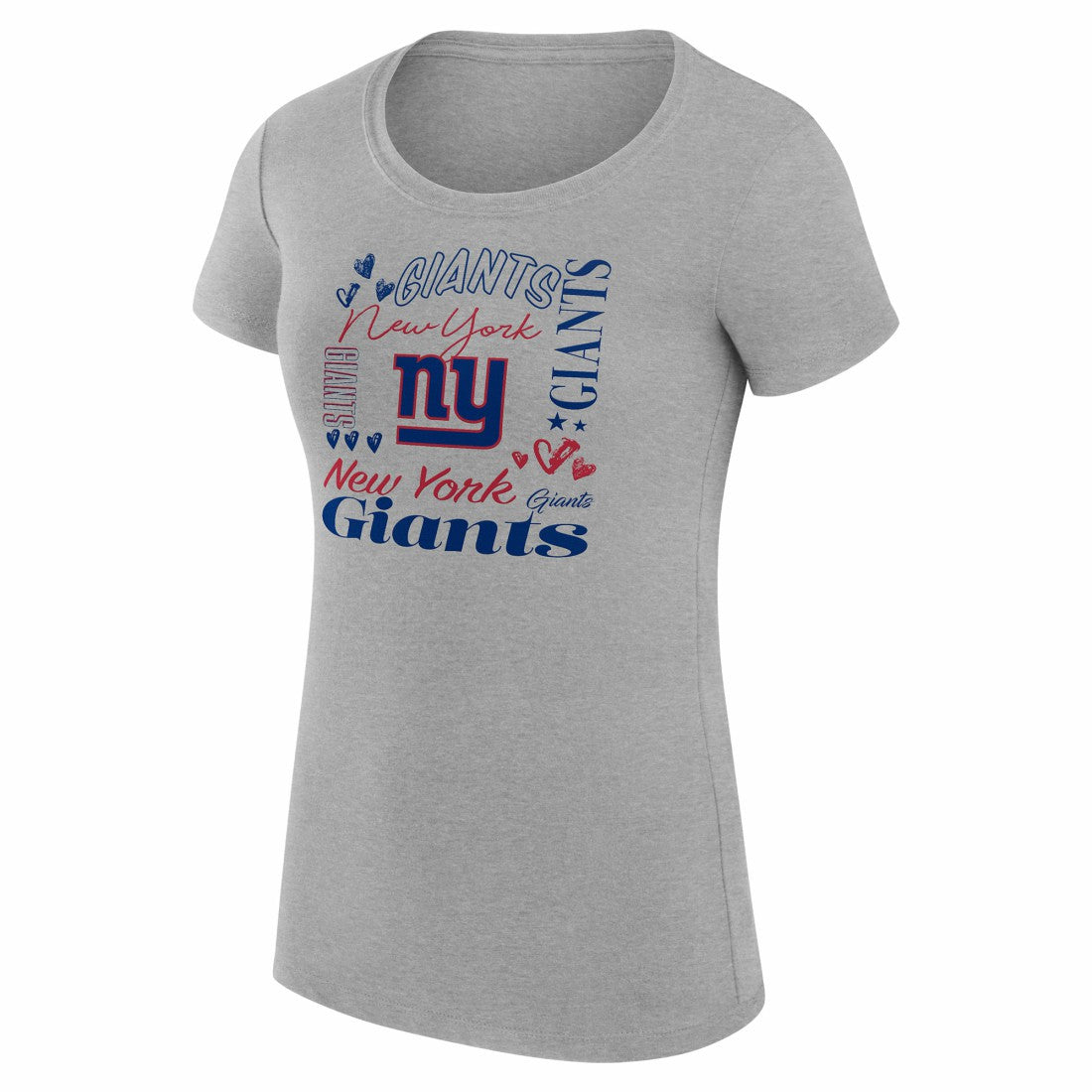 New York Giants G-III 4Her by Carl Banks Women's Super-Slim Fit Lightweight Collage Team T-Shirt - Heather Gray - NFL