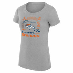 Denver Broncos G-III 4Her by Carl Banks Women's Super-Slim Fit Lightweight Collage Team T-Shirt - Heather Gray - NFL