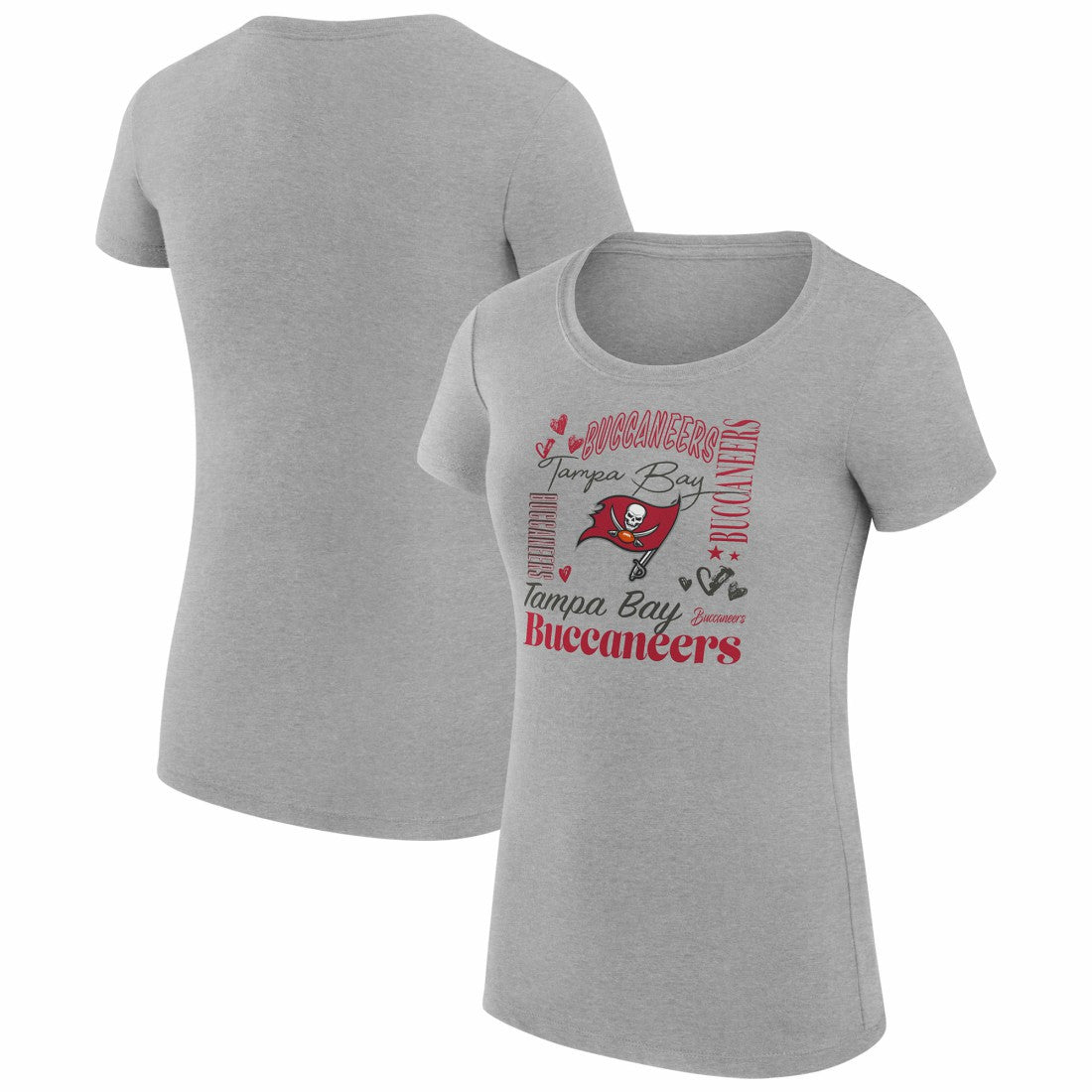 Tampa Bay Buccaneers G-III 4Her by Carl Banks Women's Super-Slim Fit Lightweight Collage Team T-Shirt - Heather Gray - NFL