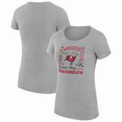 Tampa Bay Buccaneers G-III 4Her by Carl Banks Women's Super-Slim Fit Lightweight Collage Team T-Shirt - Heather Gray - NFL