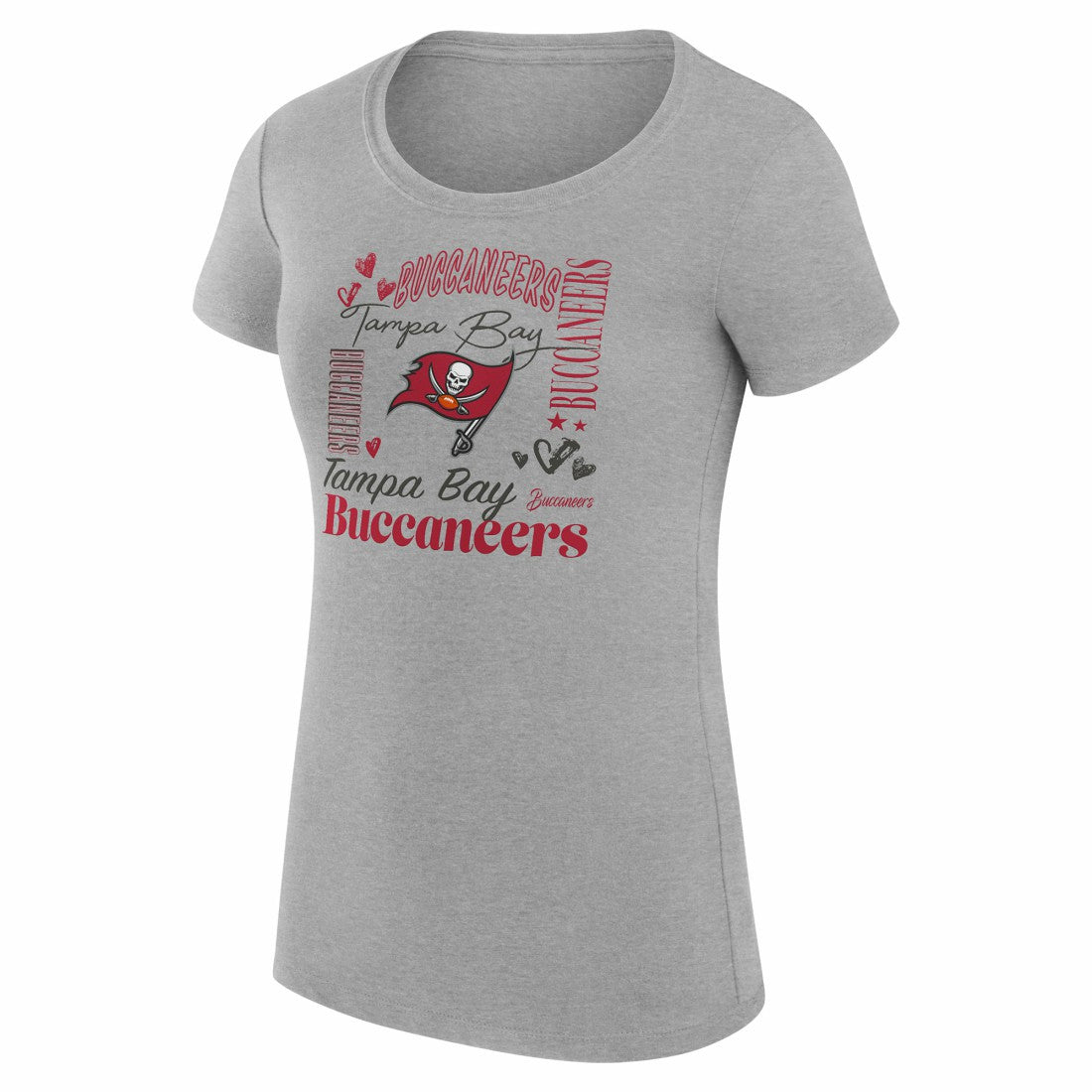 Tampa Bay Buccaneers G-III 4Her by Carl Banks Women's Super-Slim Fit Lightweight Collage Team T-Shirt - Heather Gray - NFL