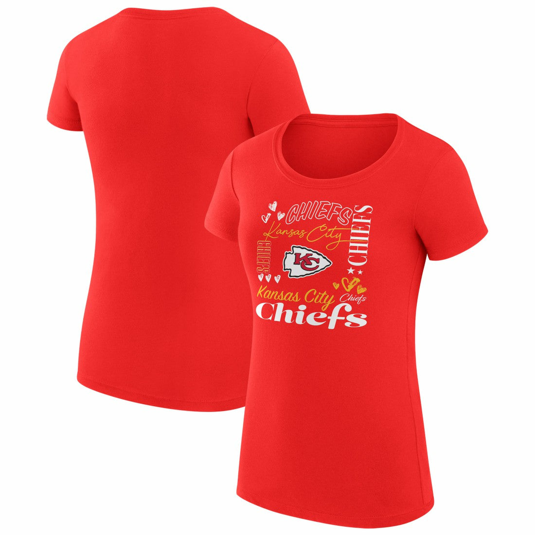 Kansas City Chiefs G-III 4Her by Carl Banks Women's Super-Slim Fit Lightweight Collage Team T-Shirt - Red - NFL