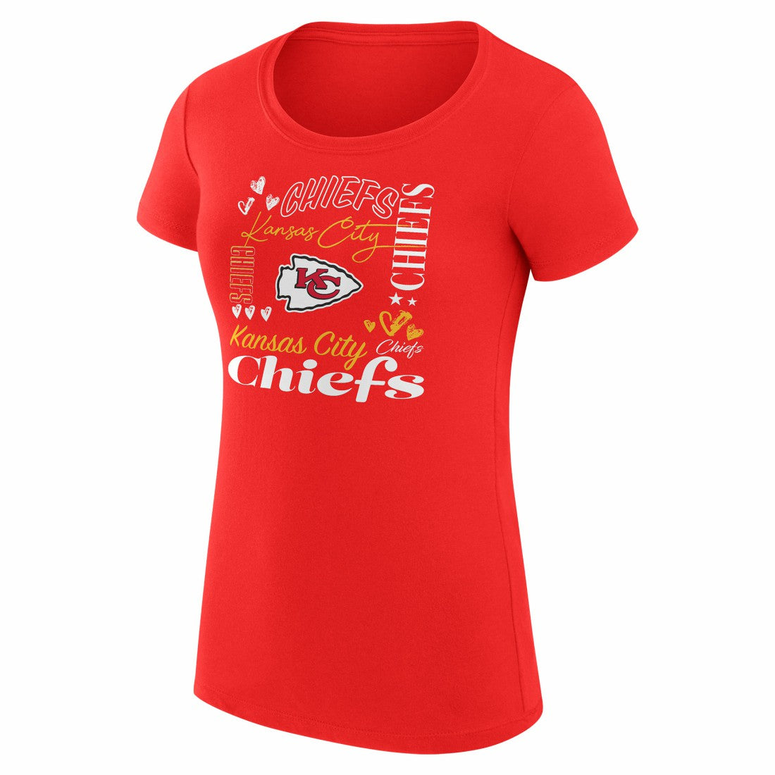 Kansas City Chiefs G-III 4Her by Carl Banks Women's Super-Slim Fit Lightweight Collage Team T-Shirt - Red - NFL