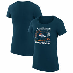 Denver Broncos G-III 4Her by Carl Banks Women's Super-Slim Fit Lightweight Collage Team T-Shirt - Navy - NFL