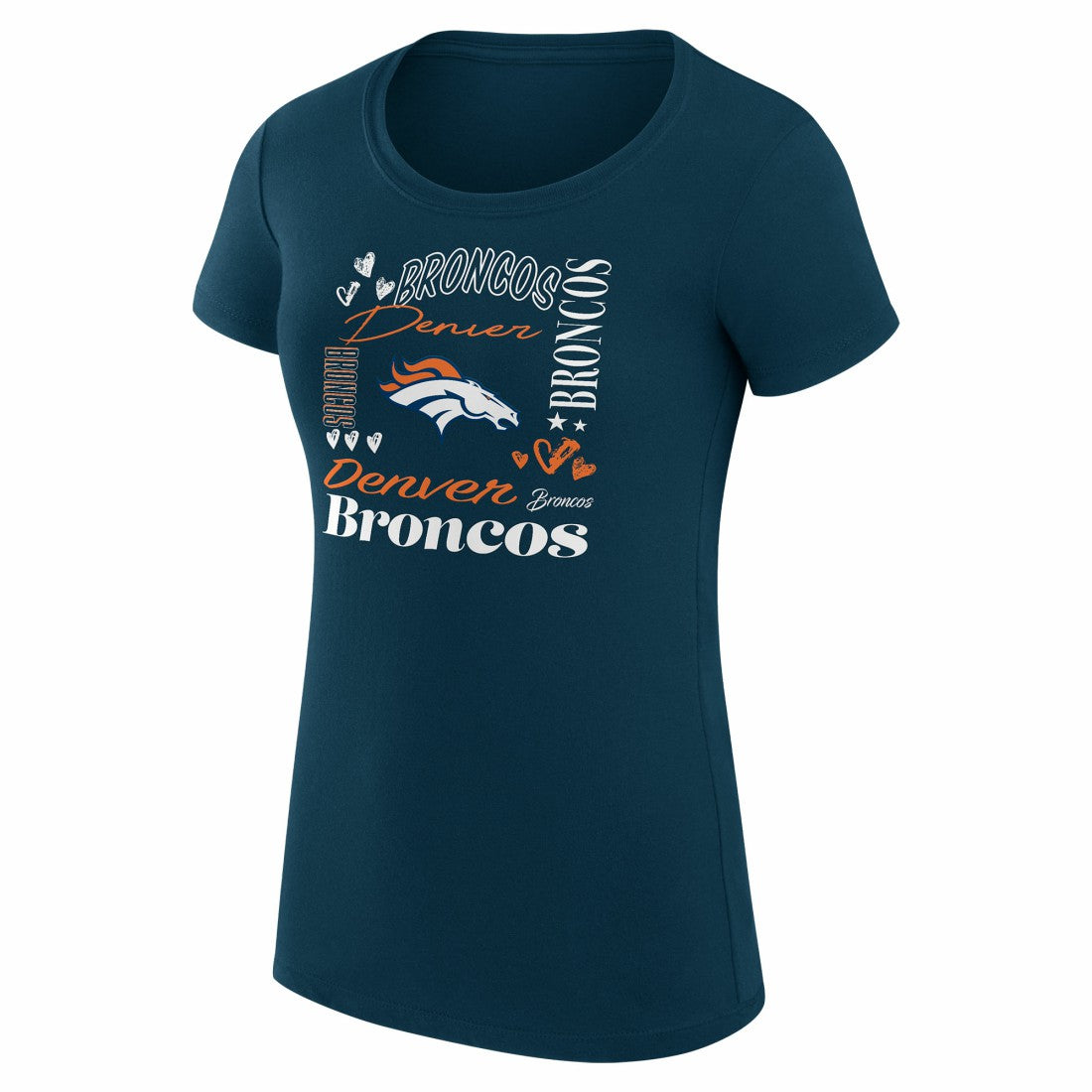Denver Broncos G-III 4Her by Carl Banks Women's Super-Slim Fit Lightweight Collage Team T-Shirt - Navy - NFL