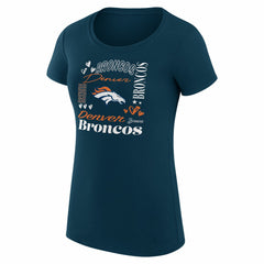 Denver Broncos G-III 4Her by Carl Banks Women's Super-Slim Fit Lightweight Collage Team T-Shirt - Navy - NFL