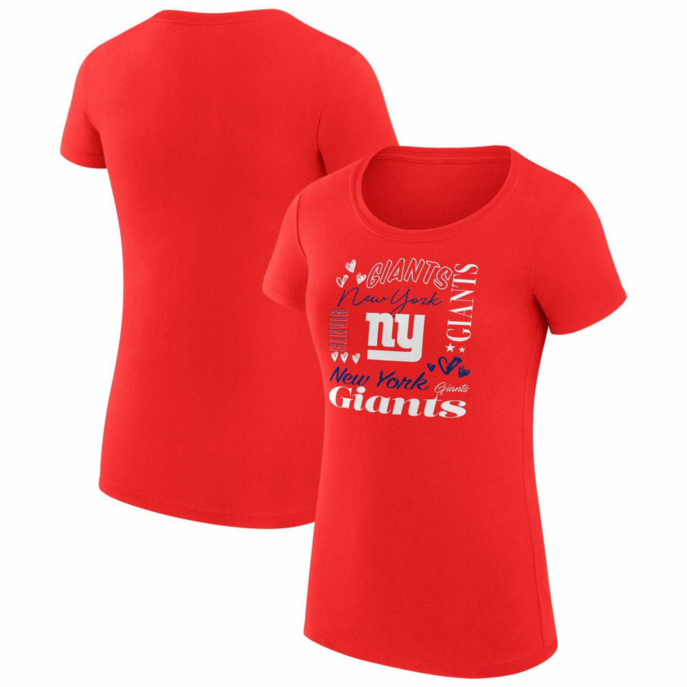 New York Giants G-III 4Her by Carl Banks Women's Super-Slim Fit Lightweight Collage Team T-Shirt - Red - NFL