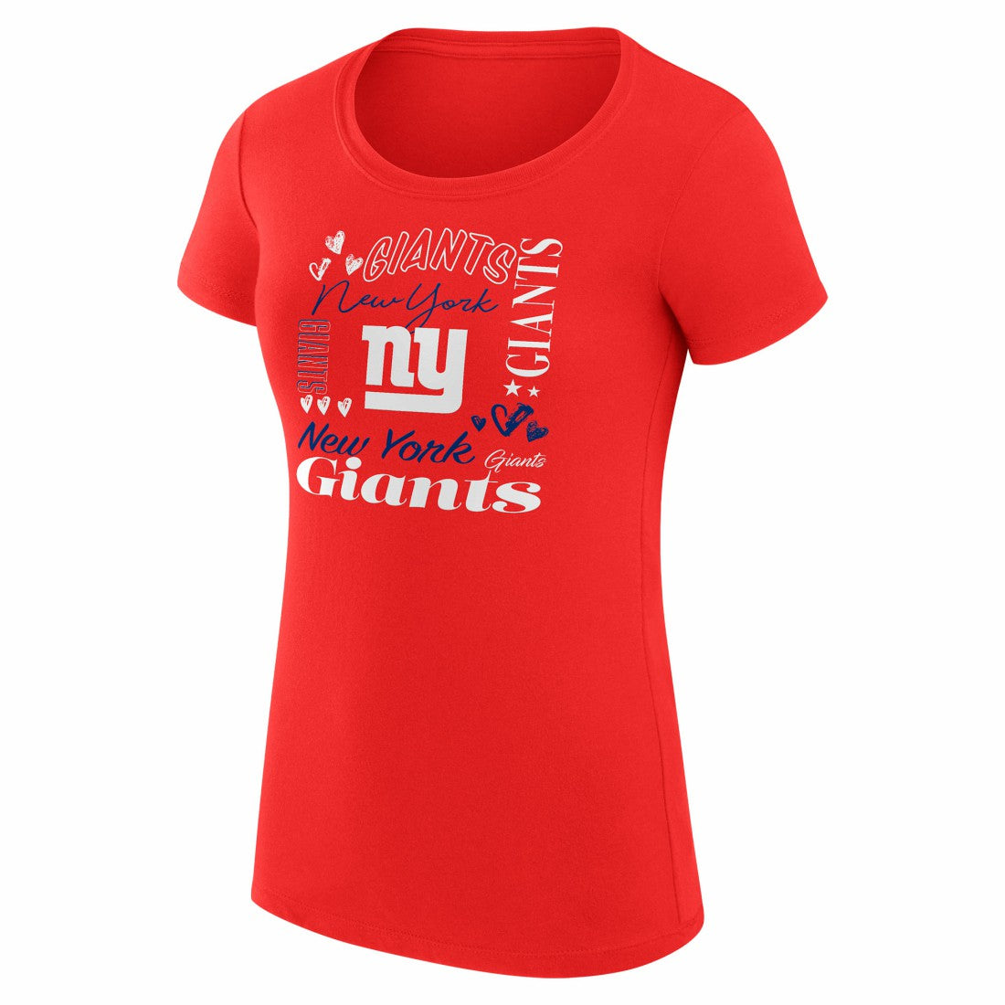 New York Giants G-III 4Her by Carl Banks Women's Super-Slim Fit Lightweight Collage Team T-Shirt - Red - NFL