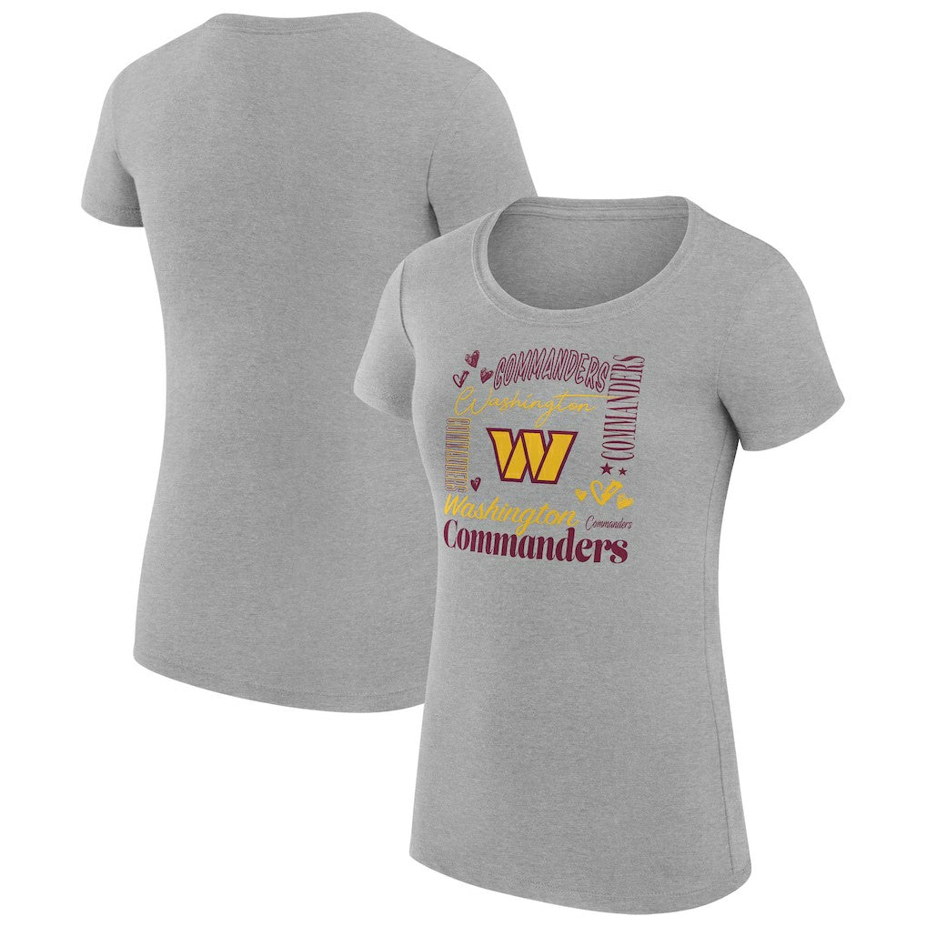 Washington Commanders G-III 4Her by Carl Banks Women's Super-Slim Fit Lightweight Collage Team T-Shirt - Heather Gray - NFL