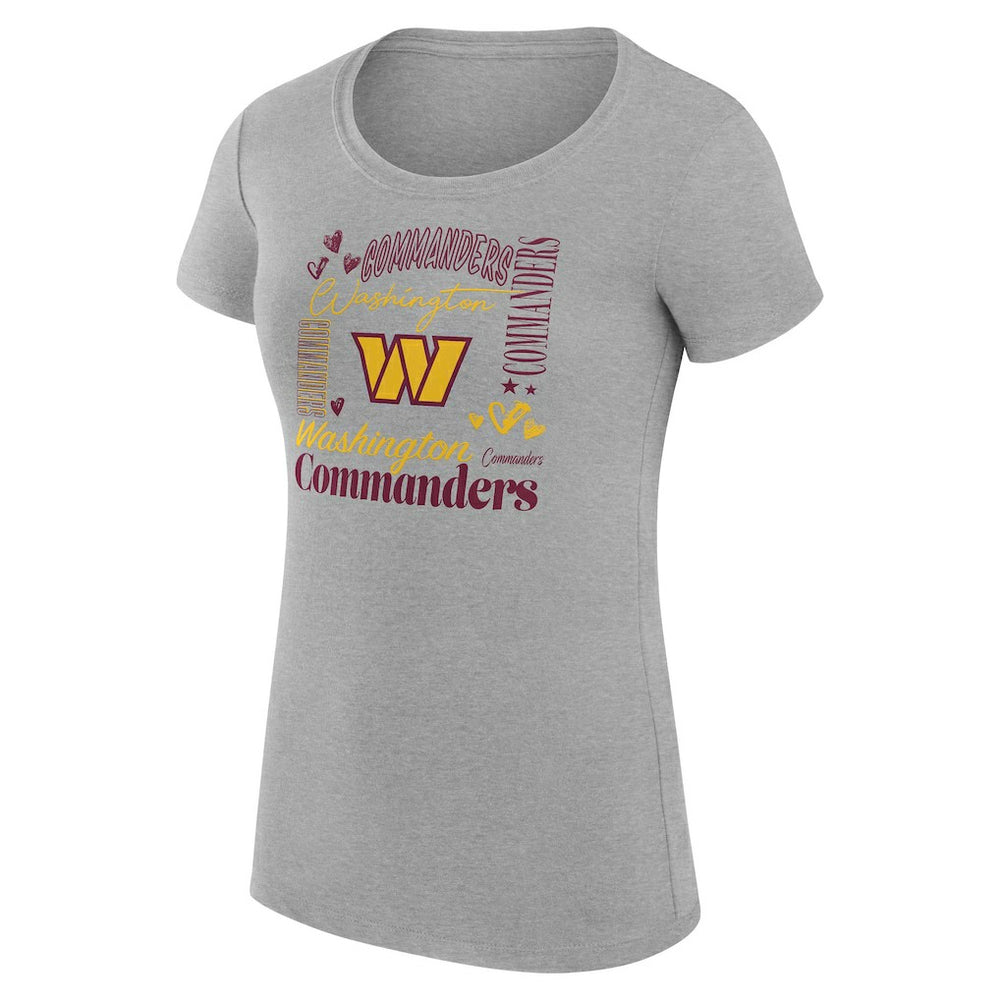Washington Commanders G-III 4Her by Carl Banks Women's Super-Slim Fit Lightweight Collage Team T-Shirt - Heather Gray - NFL
