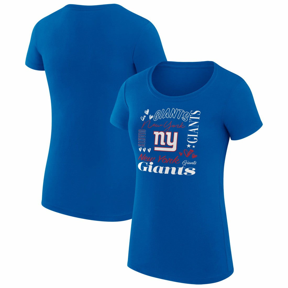 New York Giants G-III 4Her by Carl Banks Women's Super-Slim Fit Lightweight Collage Team T-Shirt - Royal - NFL