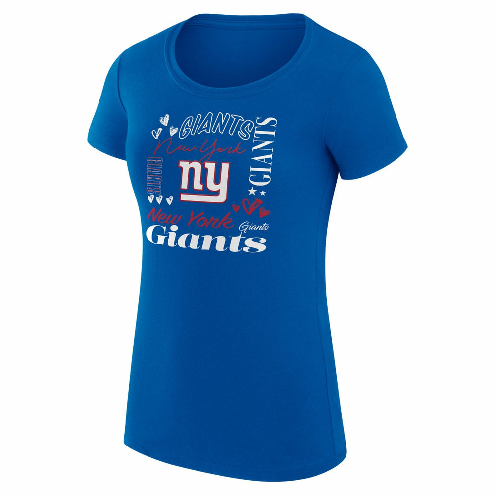 New York Giants G-III 4Her by Carl Banks Women's Super-Slim Fit Lightweight Collage Team T-Shirt - Royal - NFL