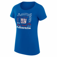 New York Giants G-III 4Her by Carl Banks Women's Super-Slim Fit Lightweight Collage Team T-Shirt - Royal - NFL