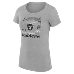 Las Vegas Raiders G-III 4Her by Carl Banks Women's Super-Slim Fit Lightweight Collage Team T-Shirt - Heather Gray - NFL