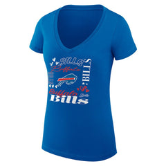 Buffalo Bills G-III 4Her by Carl Banks Women's Super-Slim Fit Lightweight Collage Team V-Neck T-Shirt - Royal - NFL