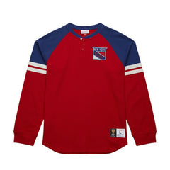 New York Rangers Mitchell & Ness Thermal Henley Long Sleeve T-Shirt - Red | NHL sale