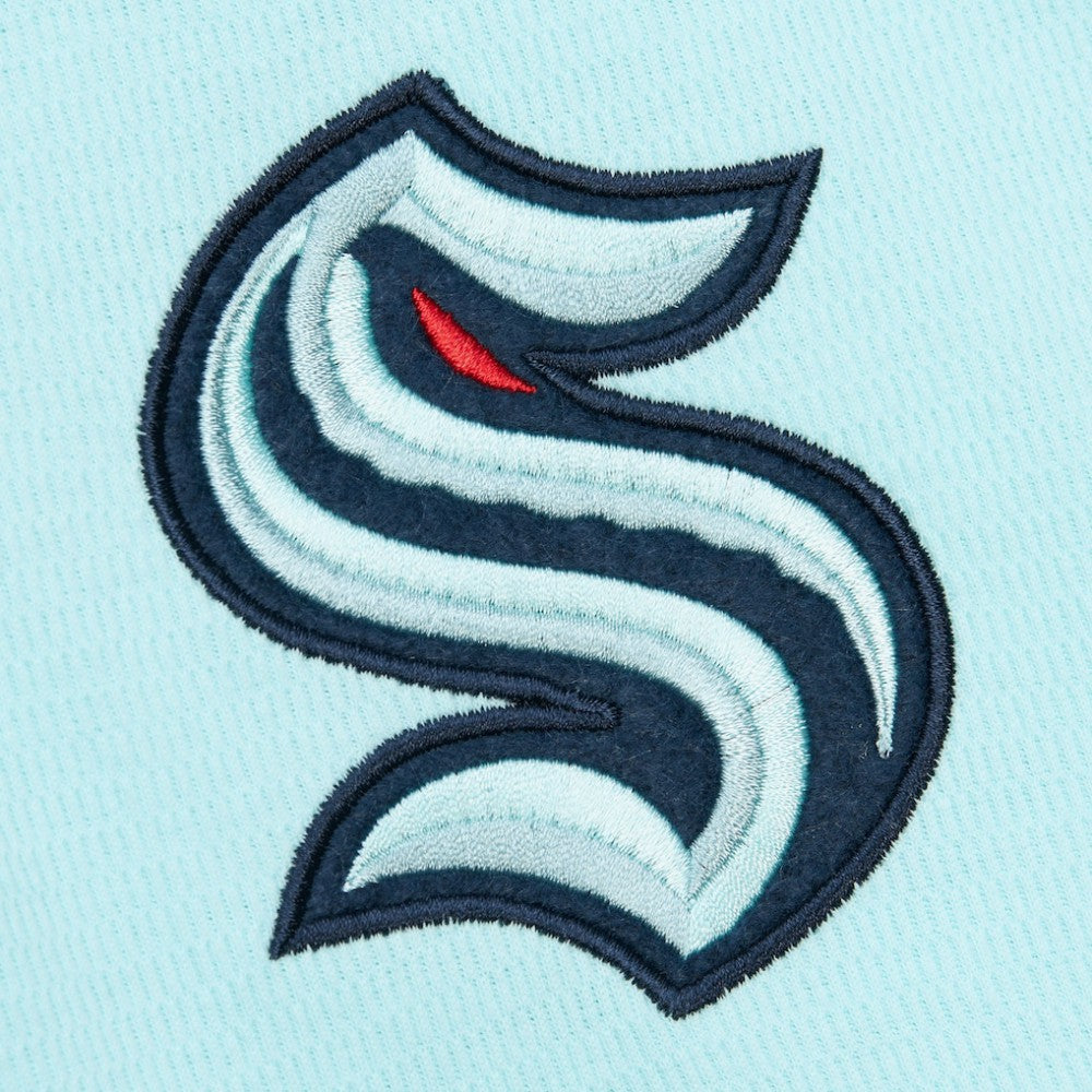 Seattle Kraken Mitchell & Ness Thermal Henley Long Sleeve T-Shirt - Light Blue | NHL Clearance