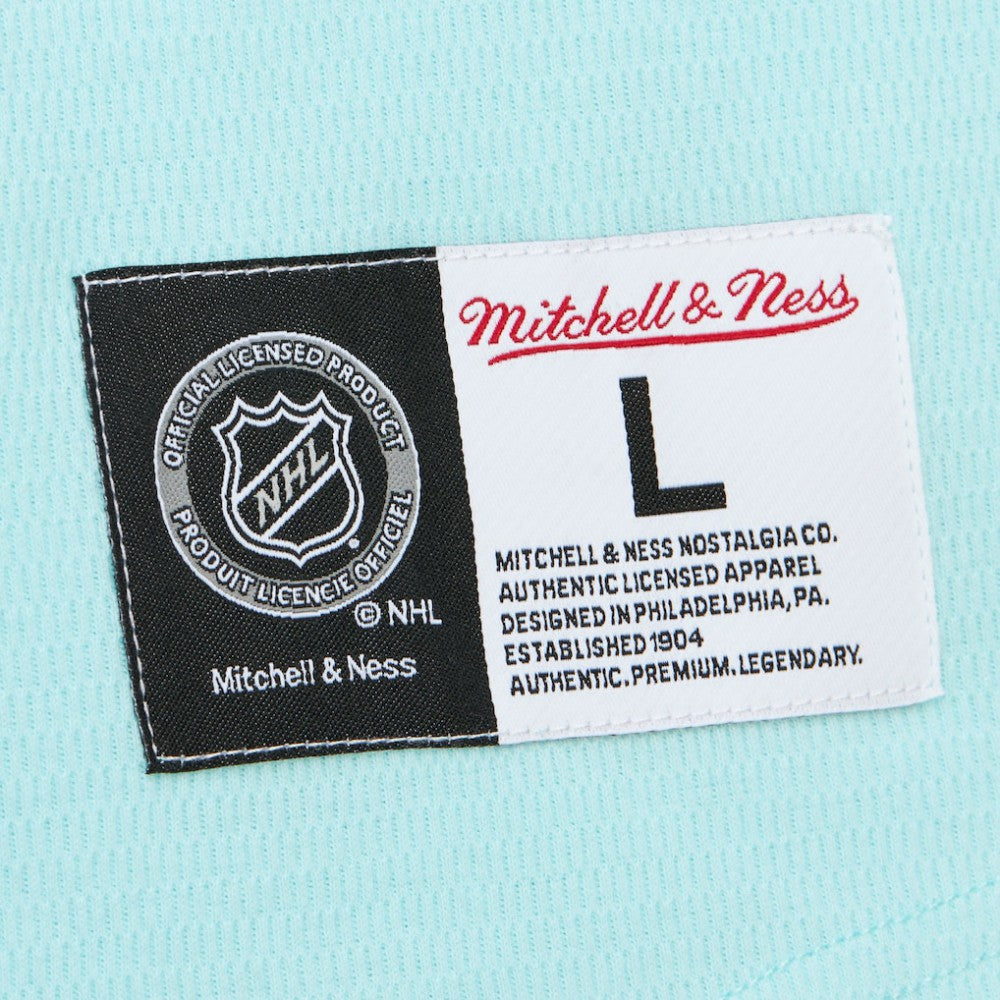 Seattle Kraken Mitchell & Ness Thermal Henley Long Sleeve T-Shirt - Light Blue | NHL Clearance