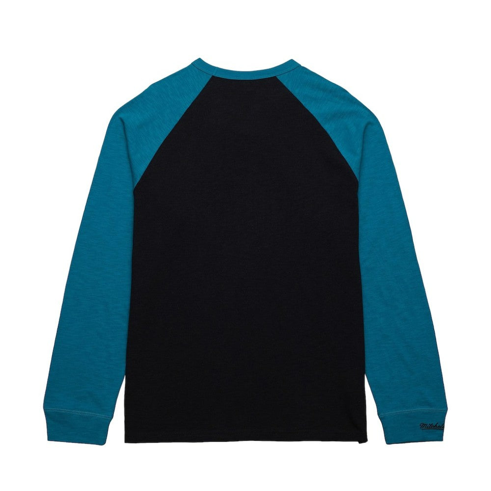 San Jose Sharks Mitchell & Ness Legendary Slub Raglan Long Sleeve T-Shirt - Black/Teal | NHL on sale